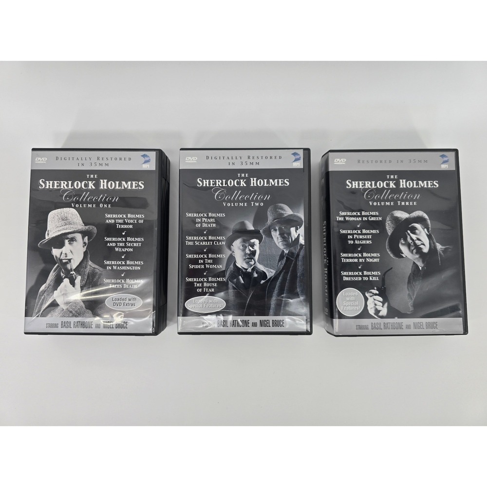 Sherlock Holmes Collection Vol 1 2 3 DVD Set Basil Rathbone Nigel Bruce MPI